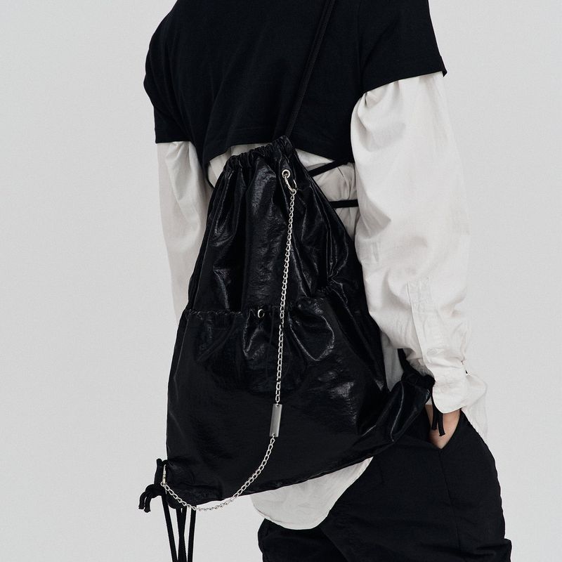 High Glossy Chain Gym Sack Bag