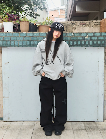 CAT GIRL HOODIE - GRAY