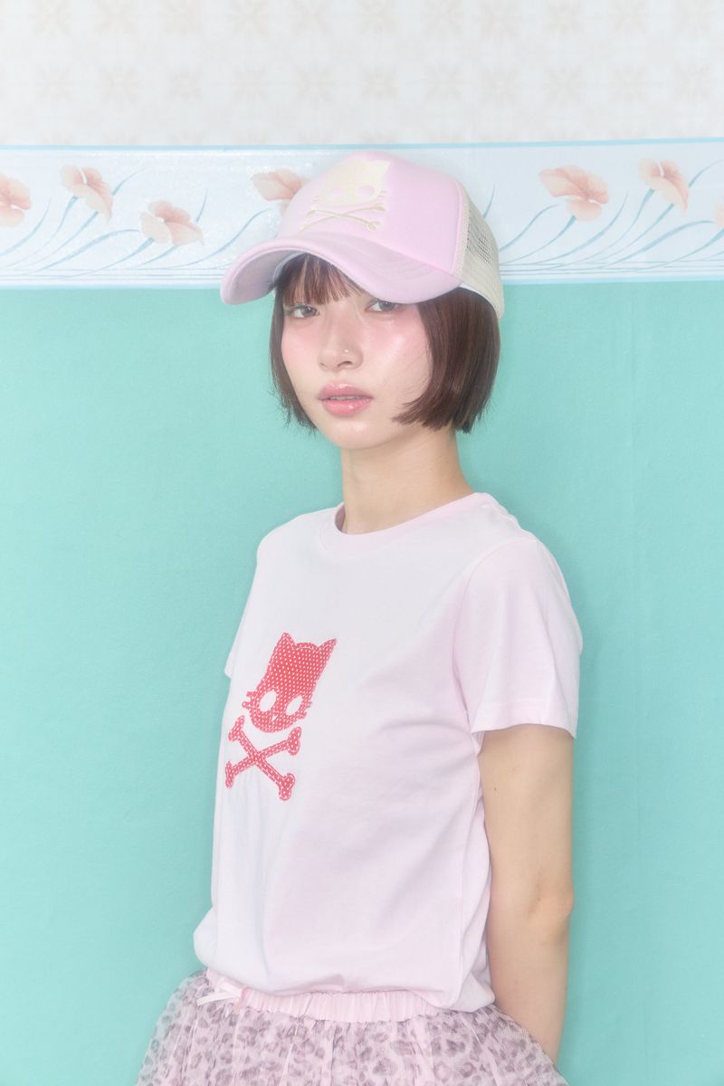 KIRI SKULL PATCH T-SHIRT (PINK)