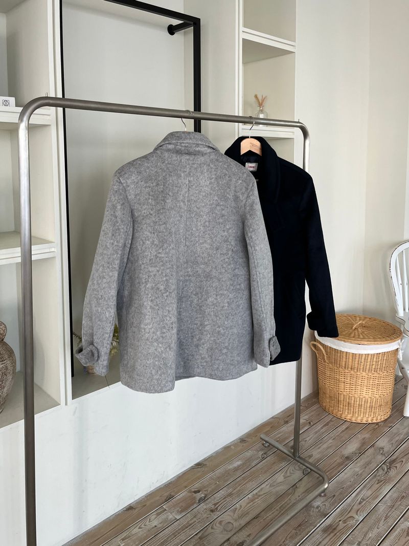 High-neck double coat (2 colors)