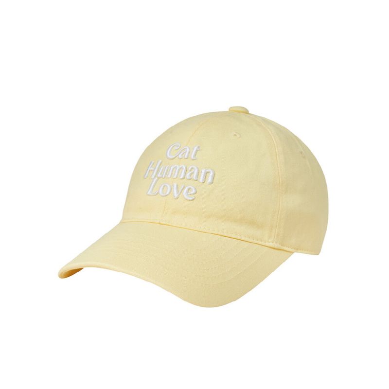 Human & Cat(ヒューマン&キャット)の「CAT HUMAN LOVE BALL CAP_YELLOW(Hats)」