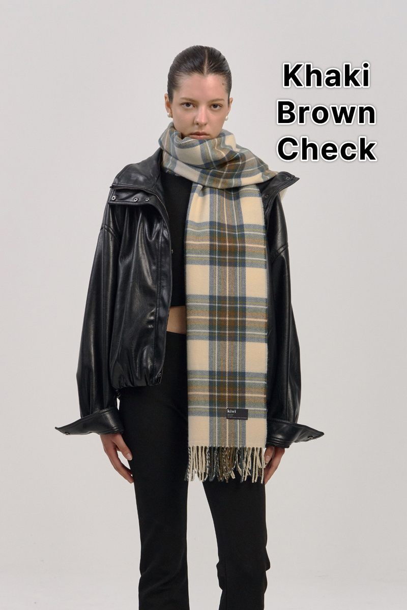 Checked muffler winter scarf (12COLOR)