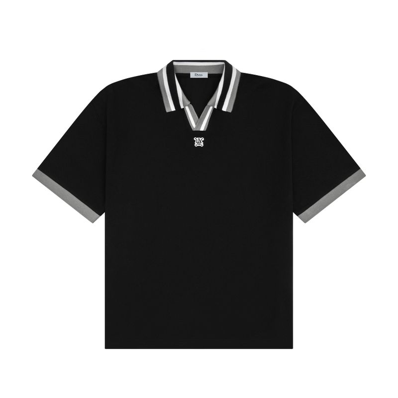DVRK PRIVÉ BUTTONLESS LINED POLO - BLACK