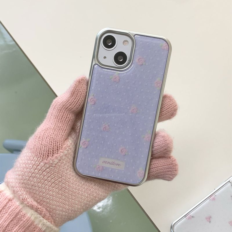 [MADE][Glass Silver Bumper Case] Soft Angora Knit Case