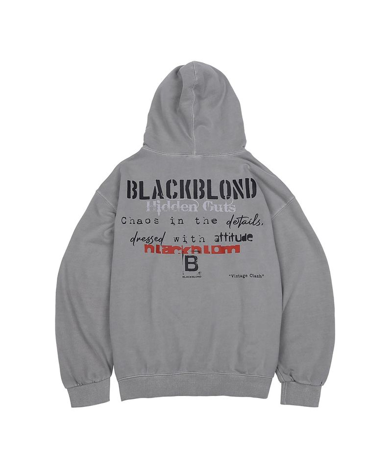 BLACKBLOND（ブラックブロンド）の「BBD Vintage Clash Pigment Hoodie (Gray)（Tops）」