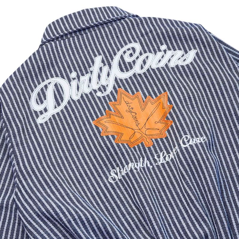 DirtyCoins Striped Maple Leaf Bomber