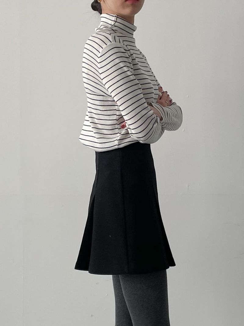 INCHANT ME(インチャントミー)の「Sufen Stripe Turtleneck Knit T-shirt(Tops)」