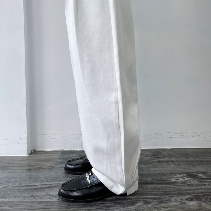 Double Pleat Full-Length Pants