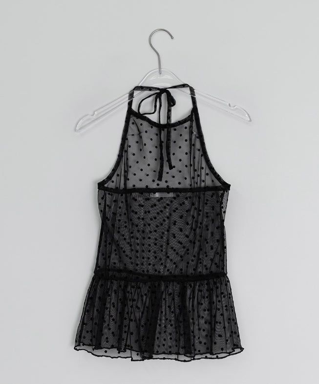 Narvi Dot See-through Halterneck Layered Sleeveless