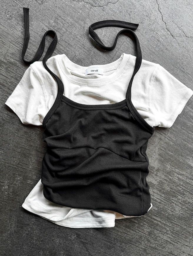 Halter ballet layered top
