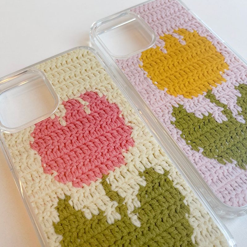 TULIP CROCHET HARD JELL CASE_PINK TULIP