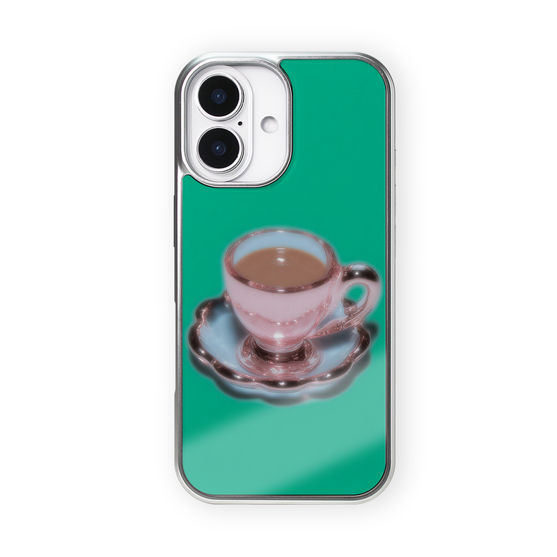 [silver glass bumper] black milk tea