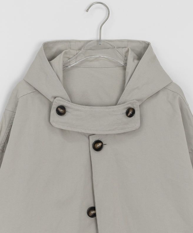 Auburn High-Neck Cotton Hood Bomber Jacket