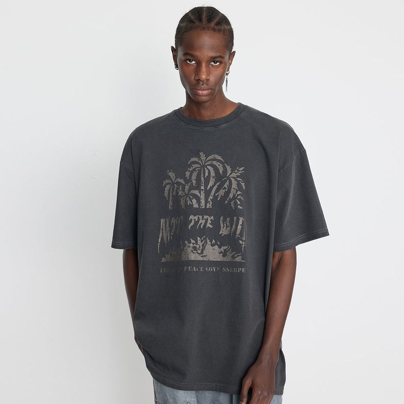 Sserpe(セルぺ)の「Into The Jungle Pigment Half Sleeve T Charcoal(Tops)」