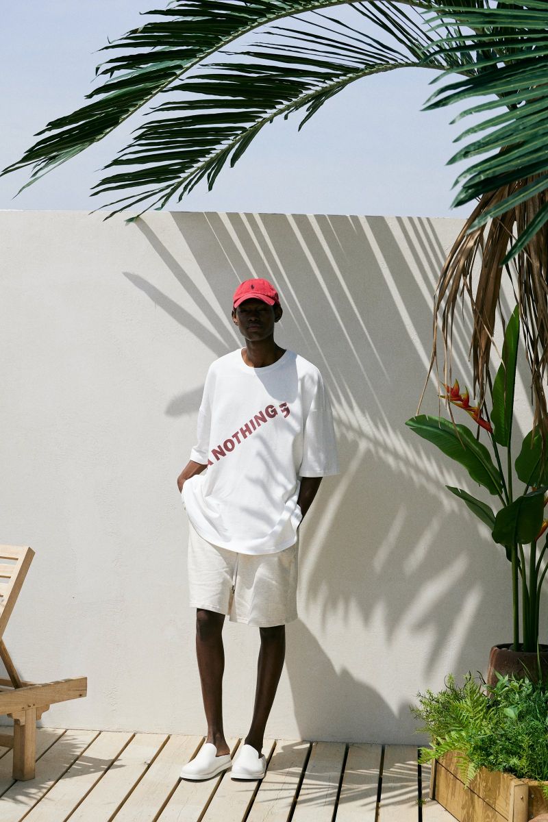 DIAGONAL PIN-KNIT 1/2 BOX TEE (Off-White)
