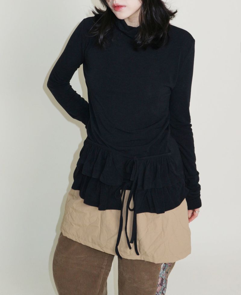 Yves Double Frill Layered Shea Turtleneck (Turtleneck)