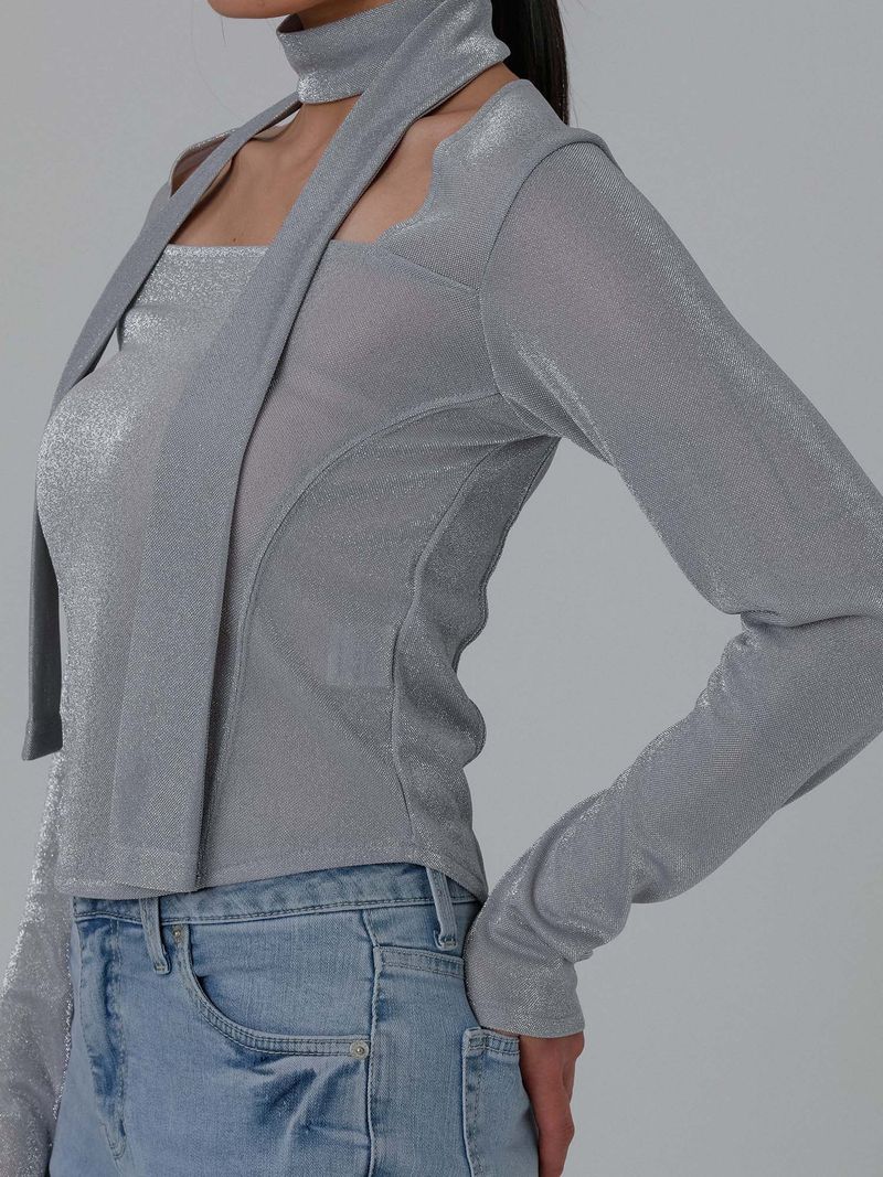 METAL SQUARE NECK scarf T (SV)