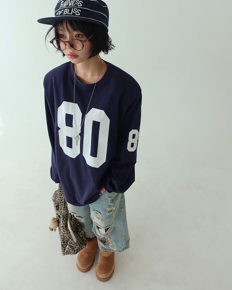 80 Number Oversized Fit Sweatshirt
