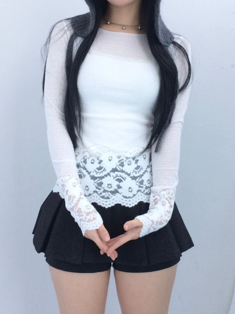 プリーツレイヤースカートパンツ