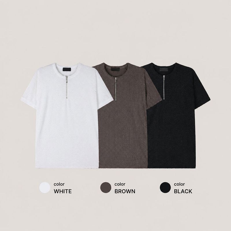 LMN ブークレセミマッスルハーフジップショートスリーブ (3 colors)