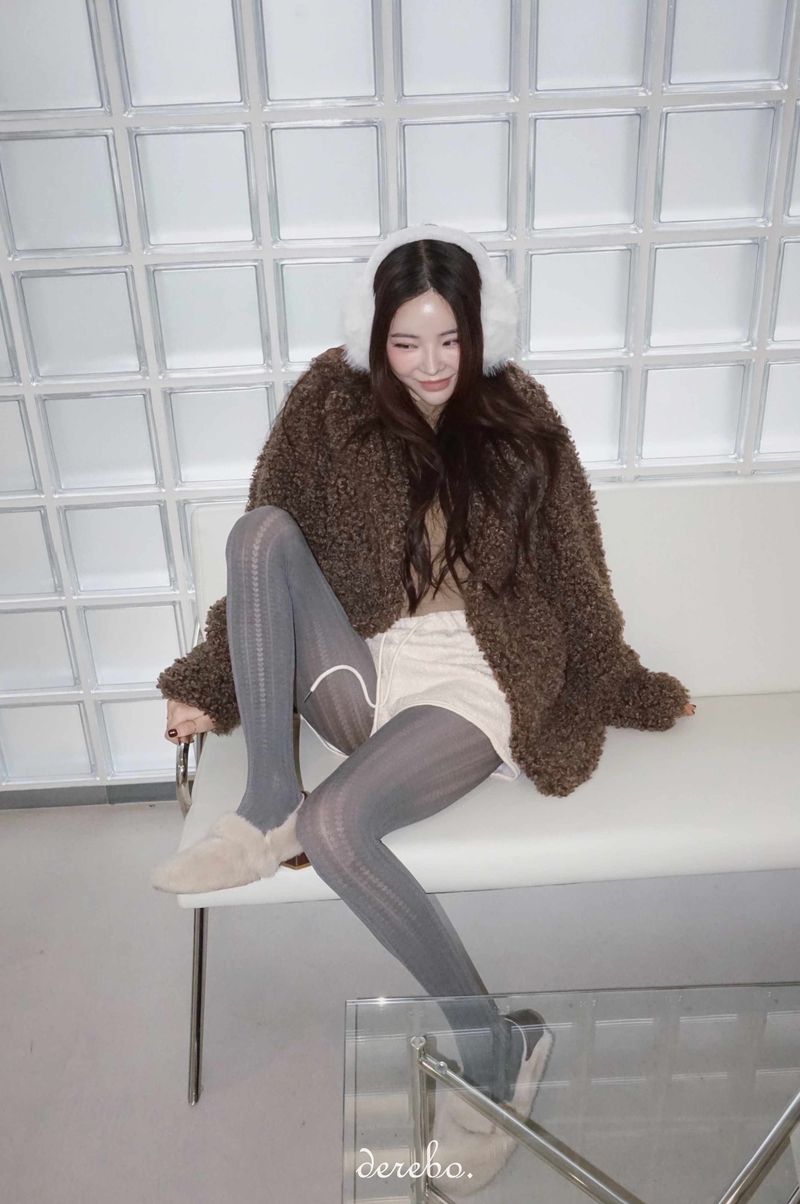 Dark Brown Poodle Fur Jacket