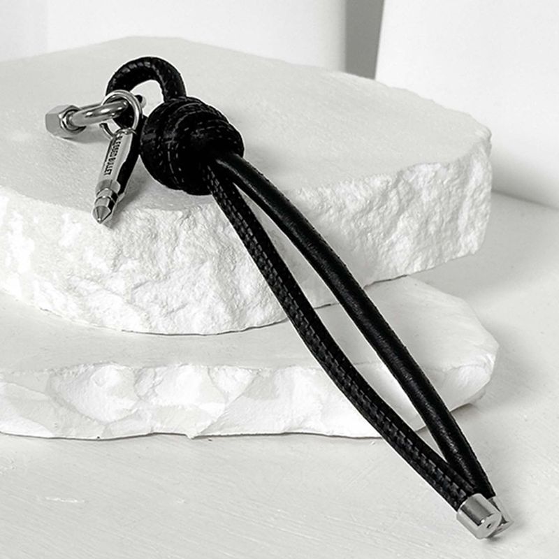 ss-Volume leather rope keyRing_black