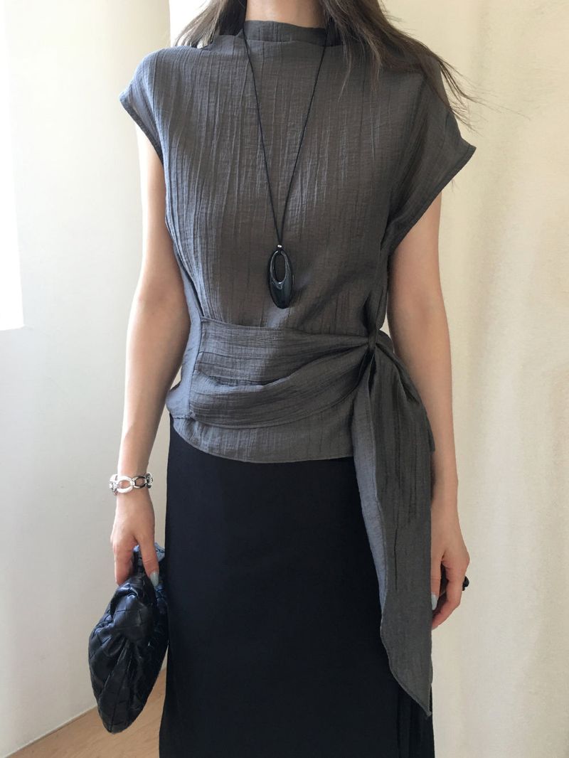 Moss wrap blouse