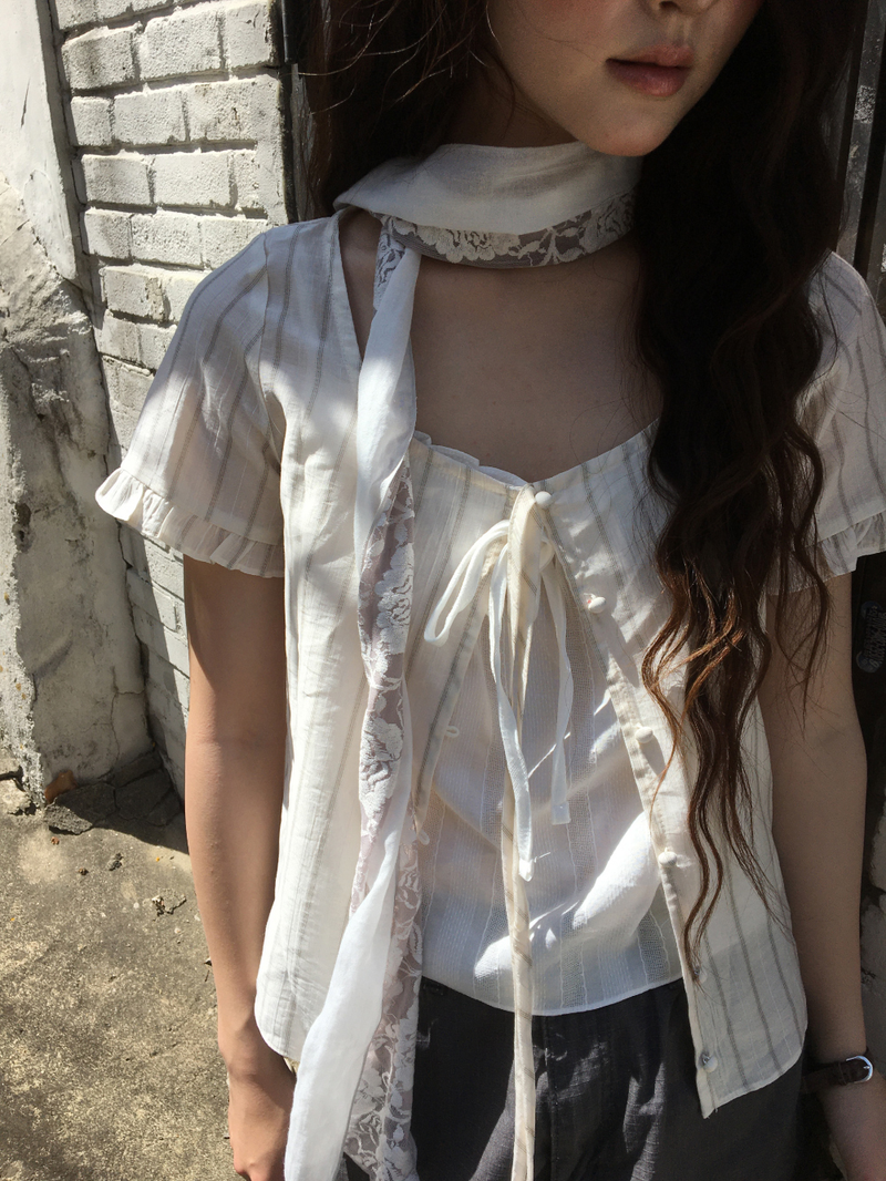Paul Rose Lace Scarf (3color)