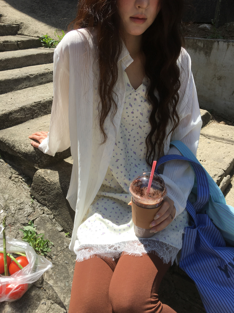 Marley Stripe Sheer Shirt (2color)