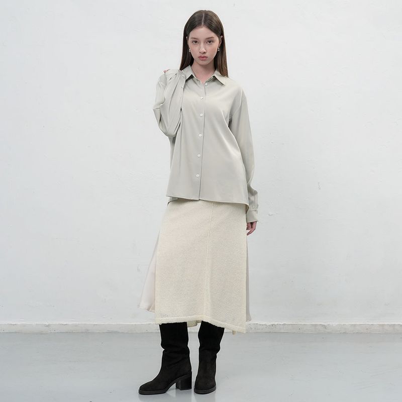 セミルーズシルクシャツ [KHAKI]