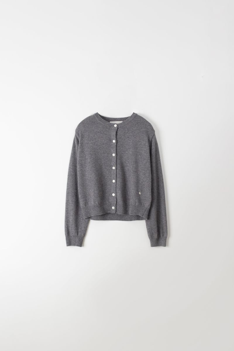 Camel round cardigan (Grey)