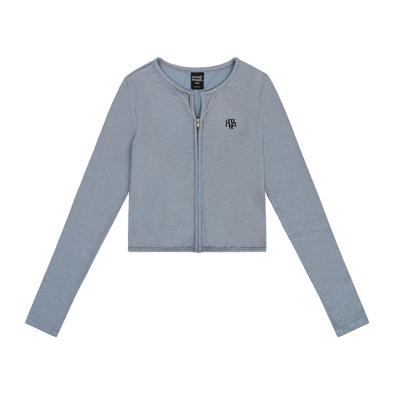 muahmuah（ムアムア）の「STITCH LOGO ZIPUP CARDIGAN（）」