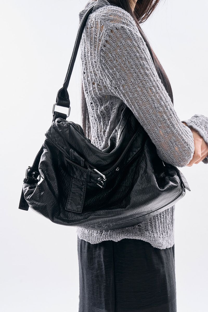 Brim crack leather 2-way bag