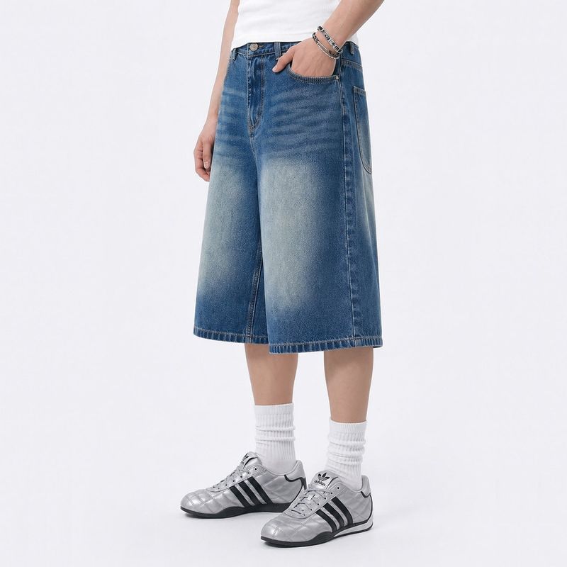 NTET(エヌティーイーティー)の「basic washing bermuda denim pants (deep blue)(Pants)」