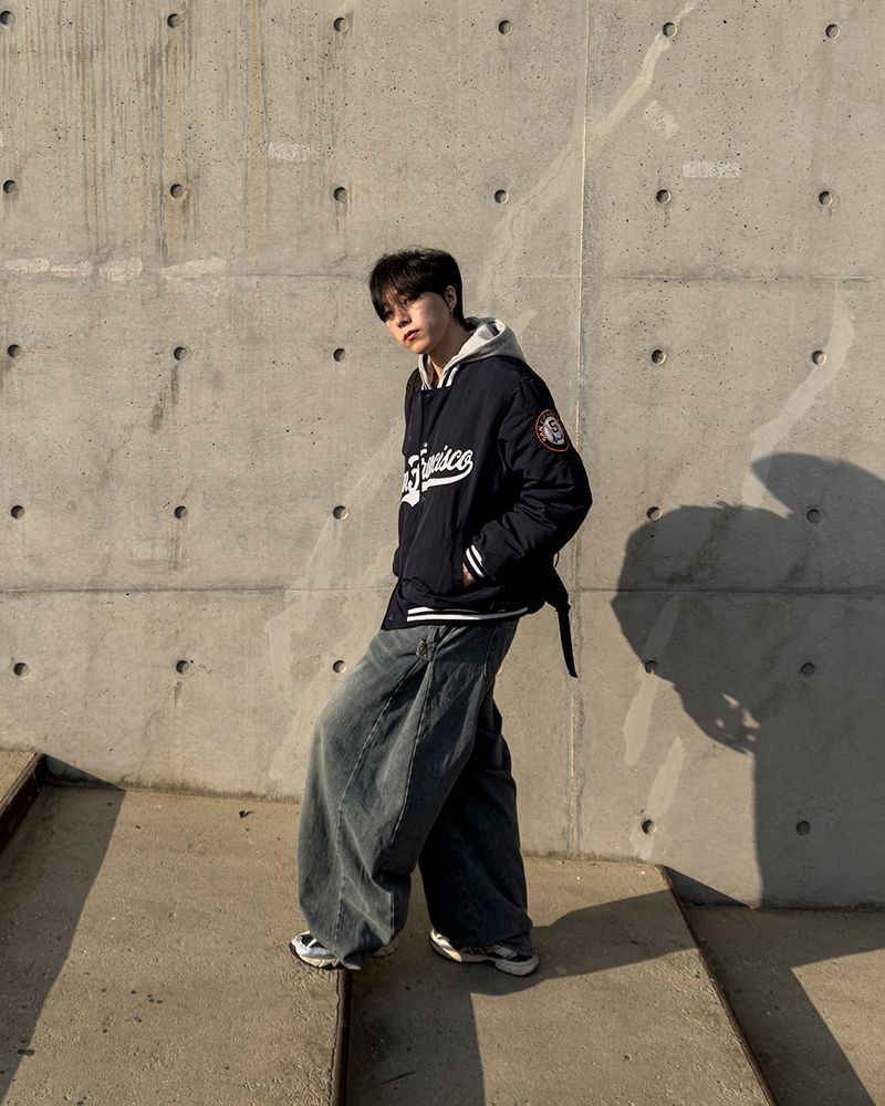 Sanver Lettering Varsity Padding Jumper
