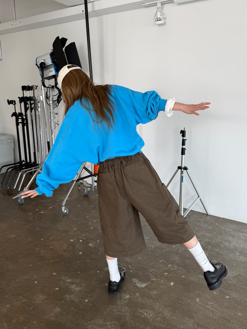 zipper bermuda cargo pants