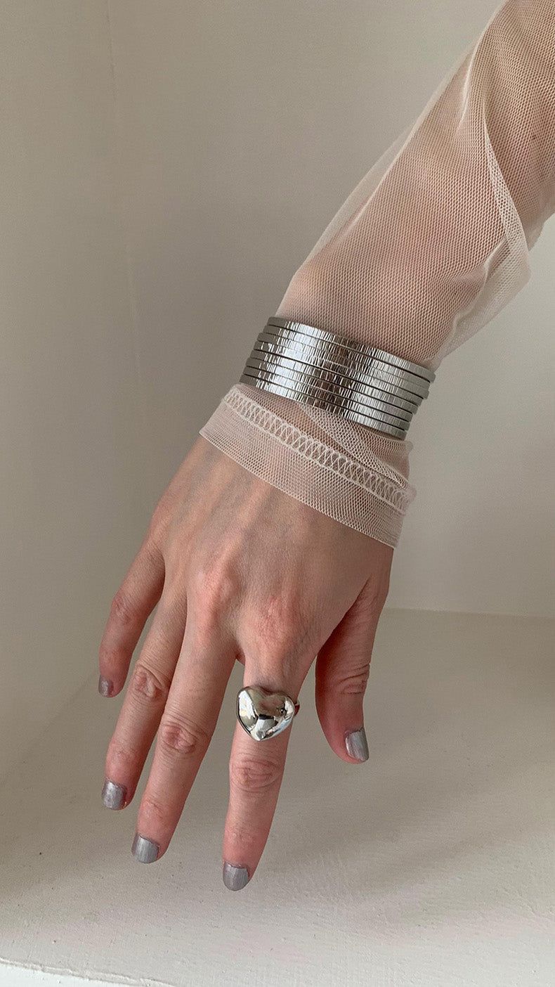 8layered silver bangle