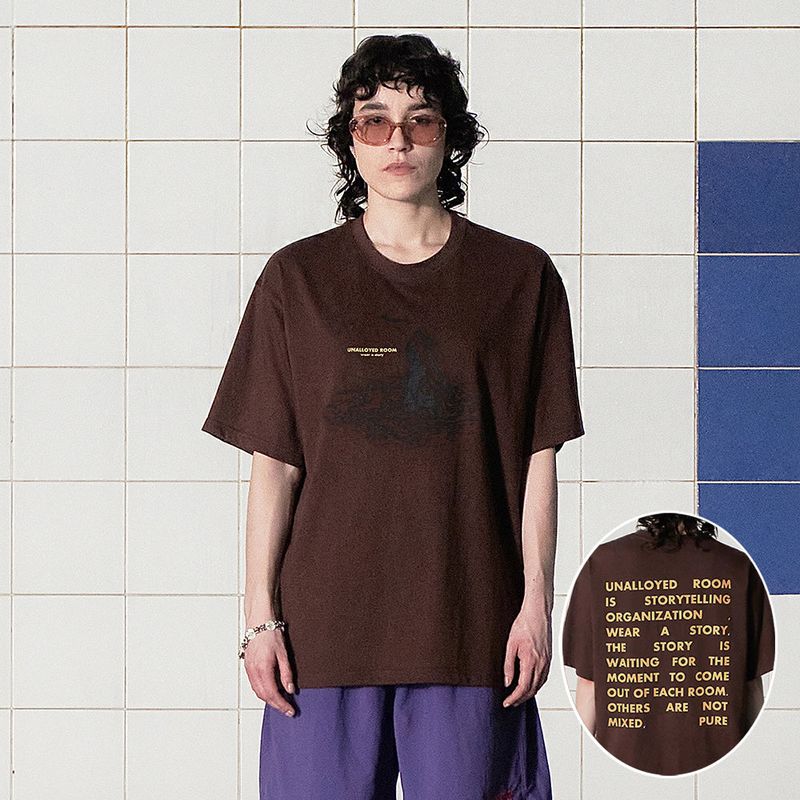 UNALLOYED（アナロイド）の「DIVING T SHIRT / BROWN（Tops）」