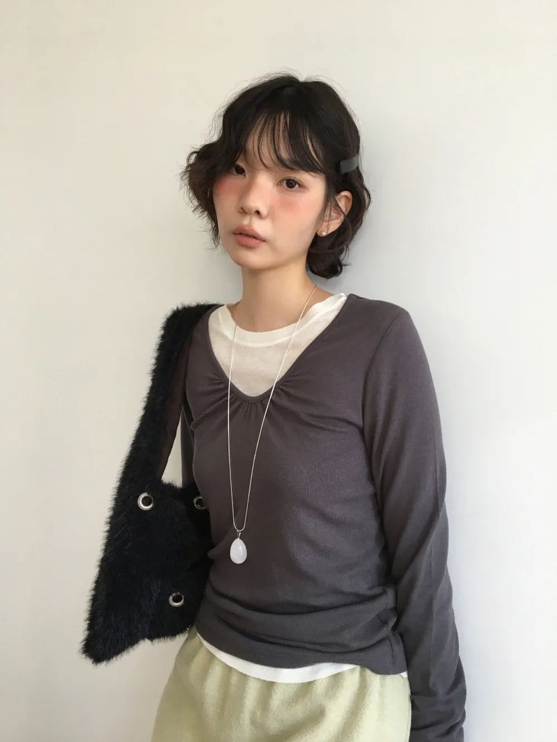 Leaf Low Cutting Long Sleeve (6color)