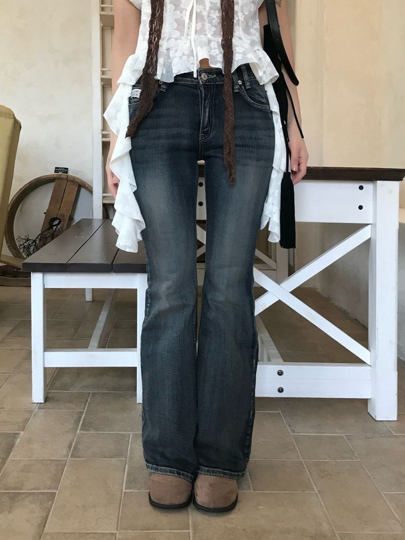 Bridget Gradient Washing Bootcut Denim Pants