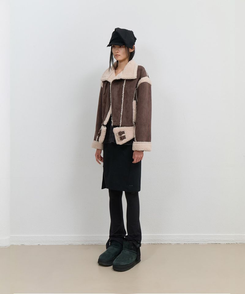 ojos（オホス）の「Detachable Fur Shearling Jacket / Stone Brown（Jackets/Outerwear）」