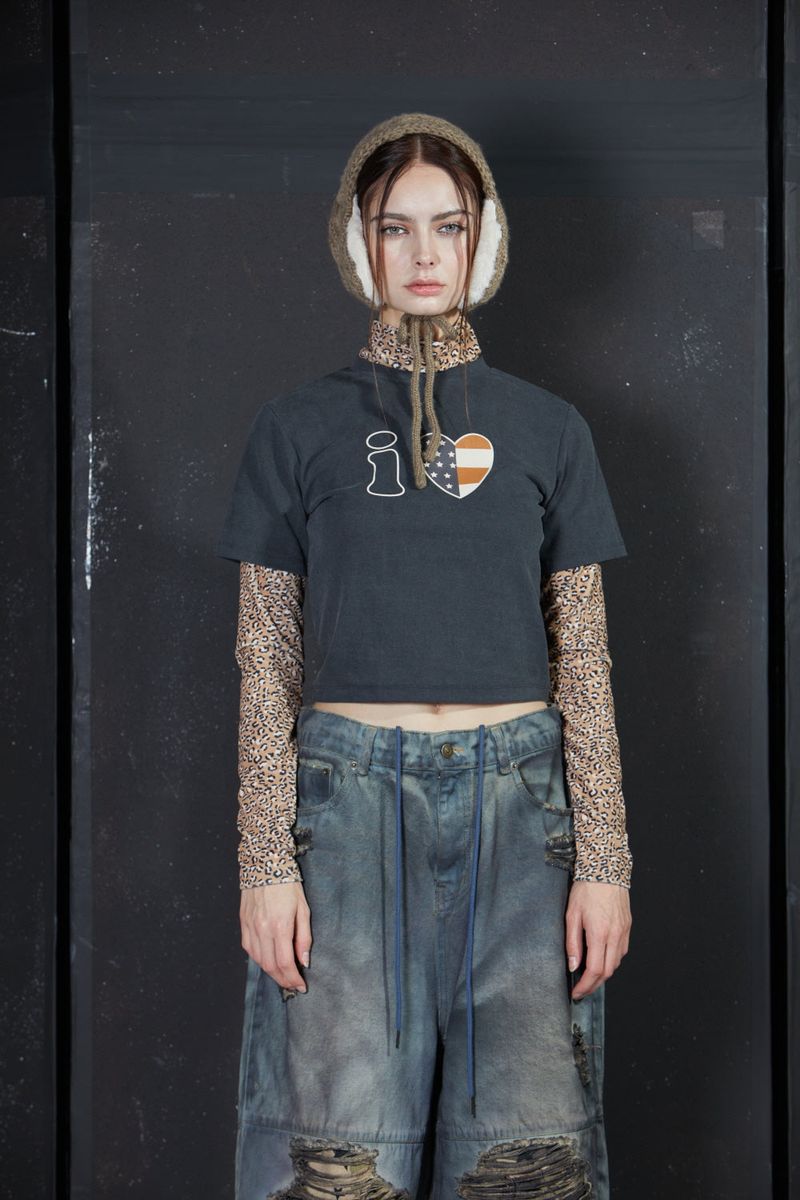LEOPARD LAYERED T-SHIRT