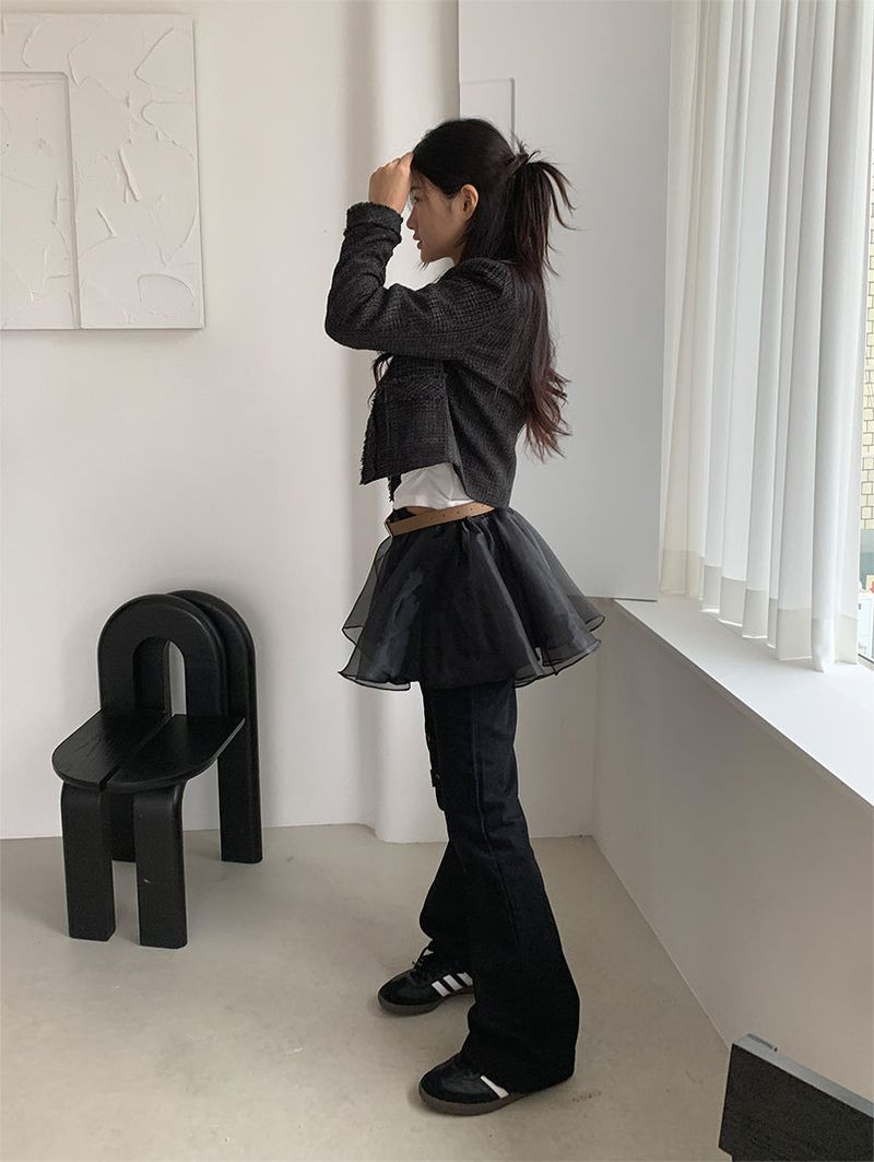 VEIL ORGANZA FRILL SKIRT (3C)