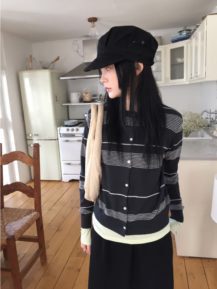 howu（ハウユ）の「ハトルーズフィットダンガラ配色カーディガン（3c）（トップス）」