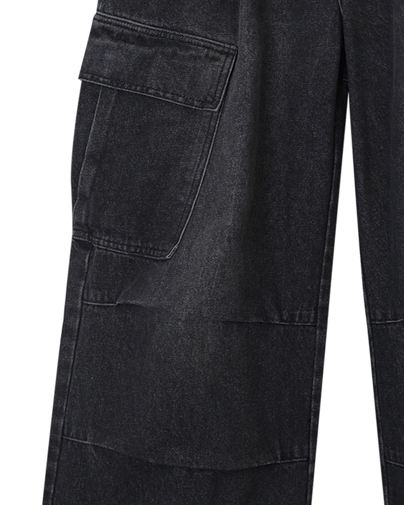 Bare Washed Wide Cargo Denim