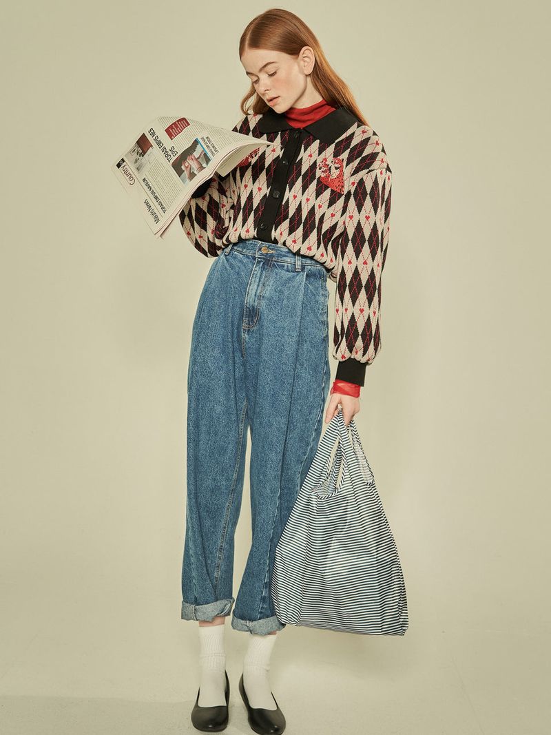 FABERFINGER（フェーバーフィンガー）の「Cheetah Embroidered Cardigan (Light Grey)（）」