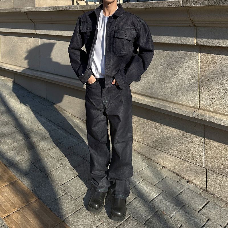 Rerap Non Fade Denim Stitch Jacket (2color)