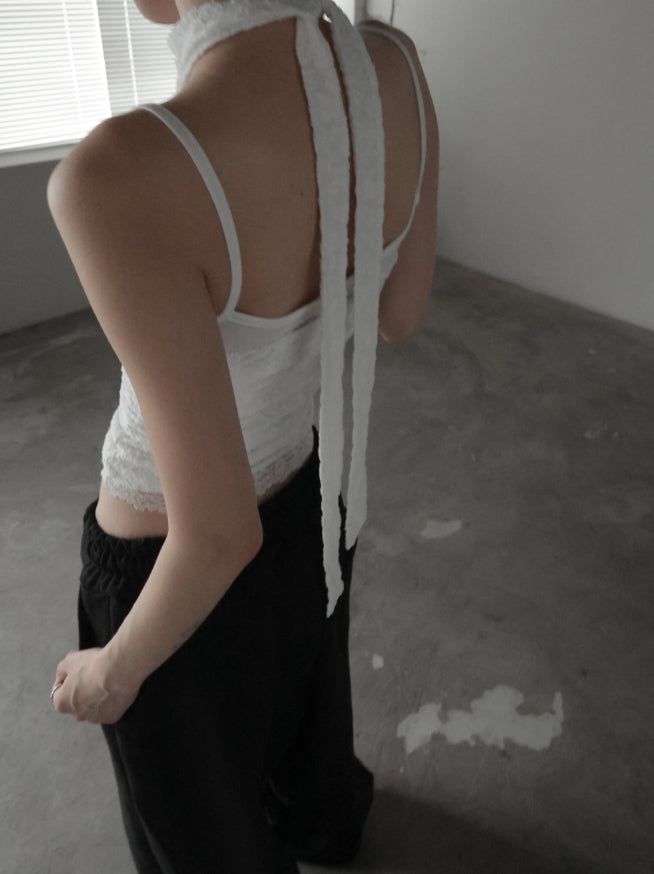 Jarel Flower Tie Halter Top