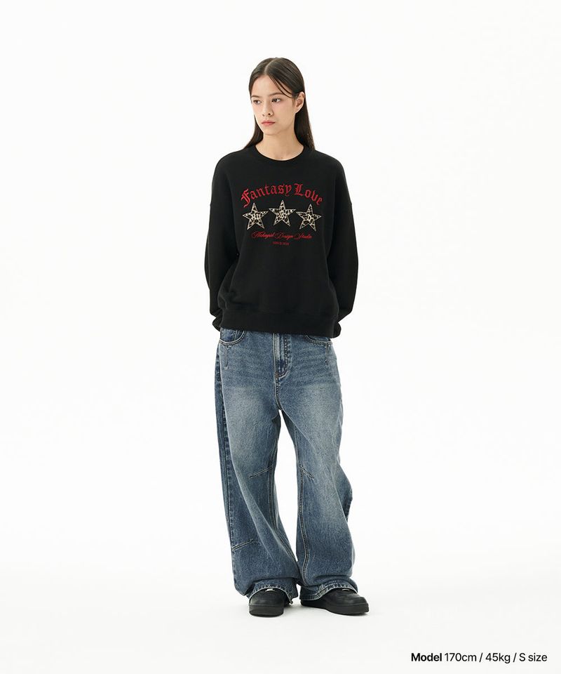 WASHED DART DENIM PANT