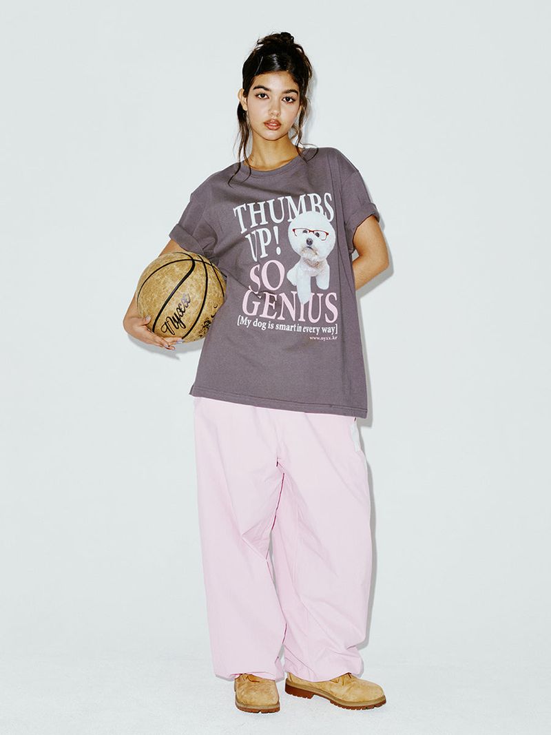 GENIUS PUPPY TEE CHARCOAL